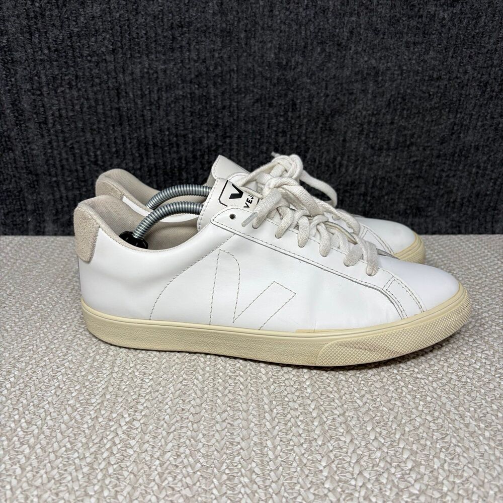 Veja Esplar Leather White Low Top Sneakers Shoes Women’s Size 8 US